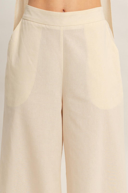 Spaghetti Strap Top & Wide-leg Pants Set