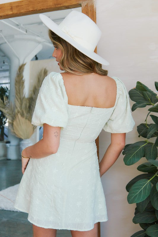 Fitted Eyelet Mini Dress