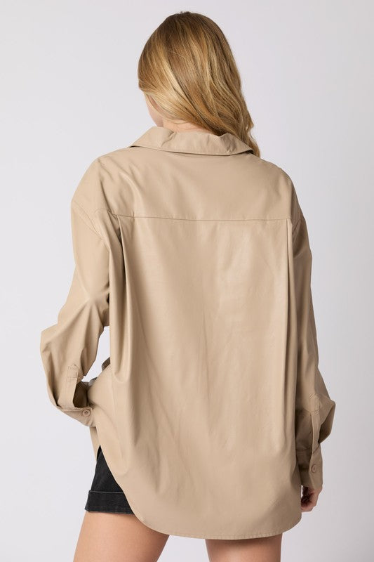 Cheetah Sequins Embroidery Shacket