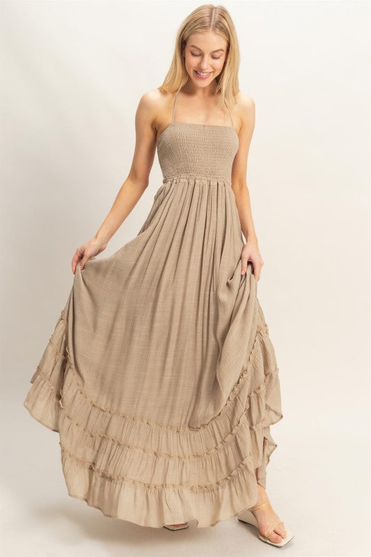 Boho Halter Maxi Dress